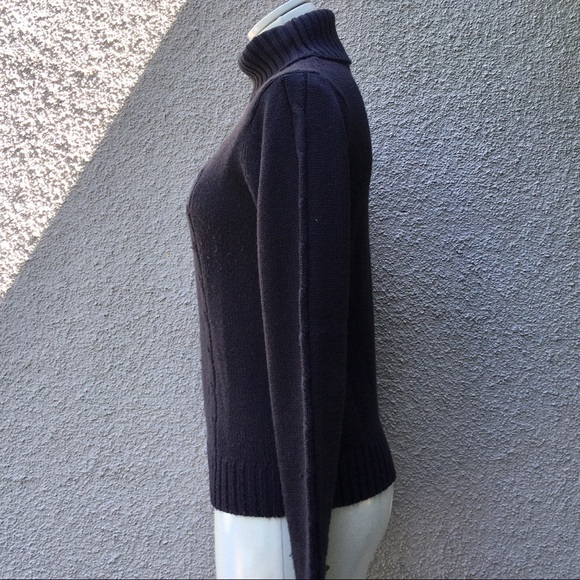 SHS JEANS charcoal gray cable knit turtleneck M - Picture 3 of 7